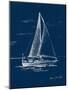 Sail Boat on Blue Burlap I-Lanie Loreth-Mounted Art Print