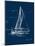 Sail Boat on Blue Burlap I-Lanie Loreth-Mounted Art Print