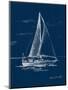 Sail Boat on Blue Burlap I-Lanie Loreth-Mounted Art Print