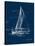 Sail Boat on Blue Burlap I-Lanie Loreth-Stretched Canvas