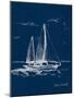 Sail Boat on Blue Burlap II-Lanie Loreth-Mounted Art Print