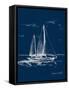 Sail Boat on Blue Burlap II-Lanie Loreth-Framed Stretched Canvas