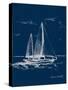 Sail Boat on Blue Burlap II-Lanie Loreth-Stretched Canvas