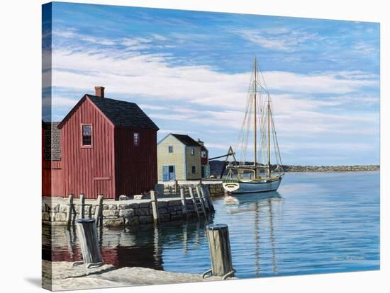 Sail Boat Rockport-Bruce Dumas-Stretched Canvas