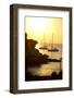 Sail Boats Anchored at Sunset Near Cala Soana, Formentera, Spain-Day's Edge Productions-Framed Photographic Print