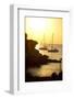 Sail Boats Anchored at Sunset Near Cala Soana, Formentera, Spain-Day's Edge Productions-Framed Photographic Print