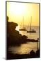 Sail Boats Anchored at Sunset Near Cala Soana, Formentera, Spain-Day's Edge Productions-Mounted Photographic Print