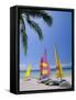 Sail Boats on Chaweng Beach, East Coast, Koh Samui (Ko Samui), Thailand-Robert Francis-Framed Stretched Canvas