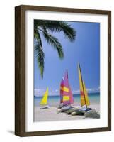 Sail Boats on Chaweng Beach, East Coast, Koh Samui (Ko Samui), Thailand-Robert Francis-Framed Photographic Print