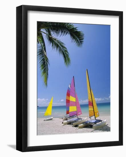 Sail Boats on Chaweng Beach, East Coast, Koh Samui (Ko Samui), Thailand-Robert Francis-Framed Photographic Print