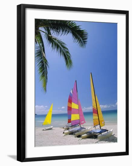 Sail Boats on Chaweng Beach, East Coast, Koh Samui (Ko Samui), Thailand-Robert Francis-Framed Photographic Print