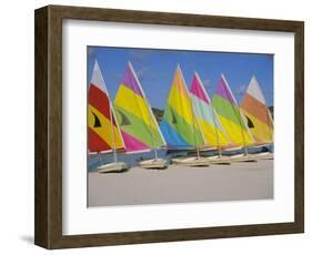 Sail Boats on the Beach, St. James Club, Antigua, Caribbean, West Indies, Central America-J Lightfoot-Framed Photographic Print