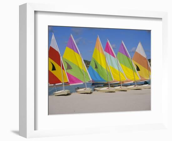 Sail Boats on the Beach, St. James Club, Antigua, Caribbean, West Indies, Central America-J Lightfoot-Framed Photographic Print