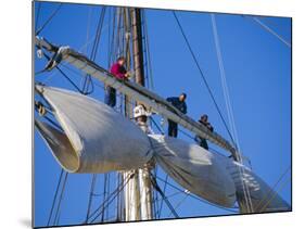 Sail Furling at the Living Maritime Museum, Mystic Seaport, Connecticut, USA-Fraser Hall-Mounted Photographic Print
