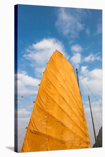 Sail of a boat, Ha Long Bay, Quang Ninh Province, Vietnam-null-Stretched Canvas