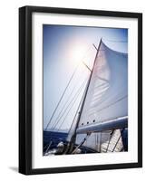 Sail of the Yacht Fluttering in the Wind, Summer Adventure, Sea Cruise on Sailboat, Yachting Sport,-Anna Omelchenko-Framed Photographic Print