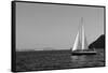 Sailboat Aegean Sea Santorini Greece-null-Framed Stretched Canvas