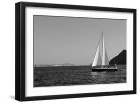 Sailboat Aegean Sea Santorini Greece-null-Framed Photo