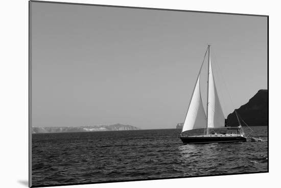 Sailboat Aegean Sea Santorini Greece-null-Mounted Photo