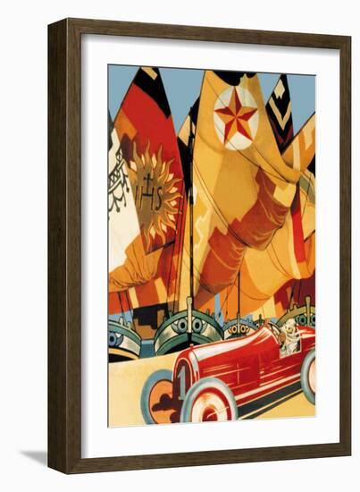 Sailboat and Automobile-Vittorio Grassi-Framed Art Print