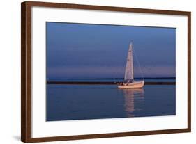 Sailboat And Seagulls At Dusk-Anthony Paladino-Framed Giclee Print