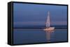 Sailboat And Seagulls At Dusk-Anthony Paladino-Framed Stretched Canvas