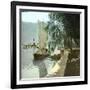 Sailboat and Steamboat on Lake Lugano, Circa 1890-Leon, Levy et Fils-Framed Photographic Print