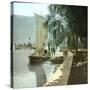 Sailboat and Steamboat on Lake Lugano, Circa 1890-Leon, Levy et Fils-Stretched Canvas