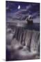 Sailboat and Waterfall at Earth's End-null-Mounted Poster