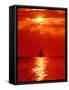 Sailboat at Dawn, Lake Huron, Mackinaw, Michigan, USA-David W. Kelley-Framed Stretched Canvas