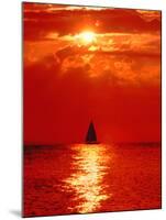 Sailboat at Dawn, Lake Huron, Mackinaw, Michigan, USA-David W. Kelley-Mounted Photographic Print