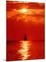 Sailboat at Dawn, Lake Huron, Mackinaw, Michigan, USA-David W. Kelley-Mounted Photographic Print