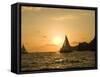 Sailboat at Sunset, Bay of Land's End (El Arco),Cabo San Lucas, Baja, Mexico-Michele Westmorland-Framed Stretched Canvas