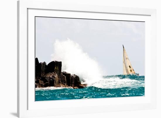 Sailboat Competing in the Grenada Sailing Festival, Grenada-null-Framed Photographic Print