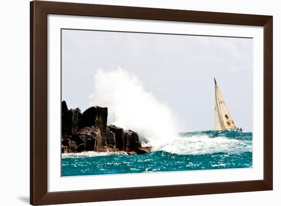 Sailboat Competing in the Grenada Sailing Festival, Grenada-null-Framed Photographic Print