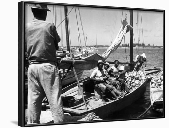 Sailboat Docked at Nassau, Bahamas, C.1950-null-Framed Photographic Print