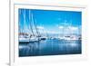 Sailboat Harbor, Many Beautiful Moored Sail Yachts in the Sea Port, Modern Water Transport, Summert-Anna Omelchenko-Framed Photographic Print