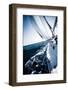 Sailboat in Action, Extreme Sport, Luxury Water Transport, Summer Vacation, Cruise in the Sea, Acti-Anna Omelchenko-Framed Photographic Print