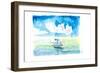 Sailboat in Caribbean Turquoise Waters-M. Bleichner-Framed Premium Giclee Print