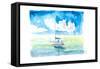 Sailboat in Caribbean Turquoise Waters-M. Bleichner-Framed Stretched Canvas