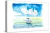 Sailboat in Caribbean Turquoise Waters-M. Bleichner-Stretched Canvas