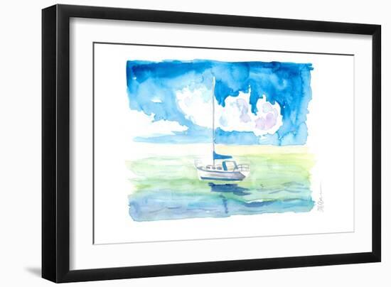 Sailboat in Caribbean Turquoise Waters-M. Bleichner-Framed Art Print