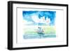 Sailboat in Caribbean Turquoise Waters-M. Bleichner-Framed Art Print