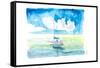 Sailboat in Caribbean Turquoise Waters-M. Bleichner-Framed Stretched Canvas