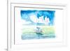 Sailboat in Caribbean Turquoise Waters-M. Bleichner-Framed Art Print