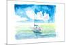 Sailboat in Caribbean Turquoise Waters-M. Bleichner-Mounted Art Print
