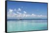 Sailboat in Clear Caribbean Sea, Southwater Cay, Stann Creek, Belize-Cindy Miller Hopkins-Framed Stretched Canvas