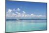 Sailboat in Clear Caribbean Sea, Southwater Cay, Stann Creek, Belize-Cindy Miller Hopkins-Mounted Photographic Print