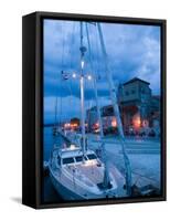 Sailboat in Harbor, Trogir, Croatia-Russell Young-Framed Stretched Canvas