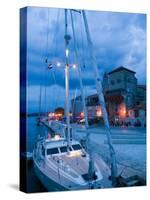 Sailboat in Harbor, Trogir, Croatia-Russell Young-Stretched Canvas